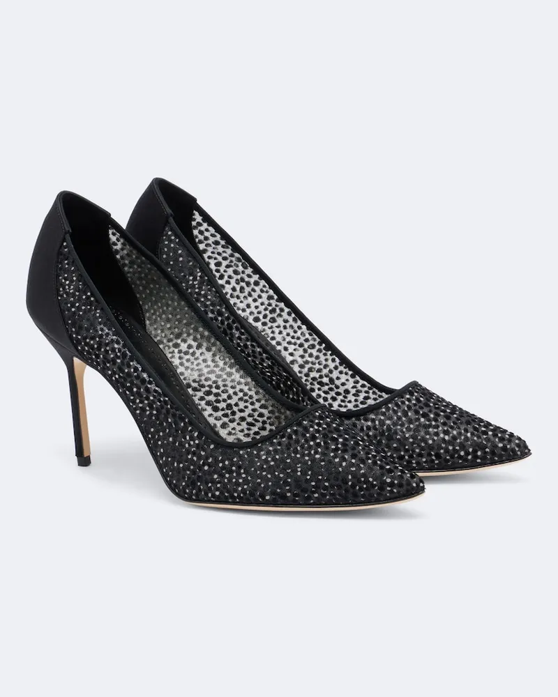 Manolo Blahnik Pumps Bbla aus Mesh Schwarz
