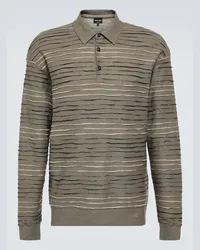 Giorgio Armani Polopullover aus einem Leinengemisch Multicolor