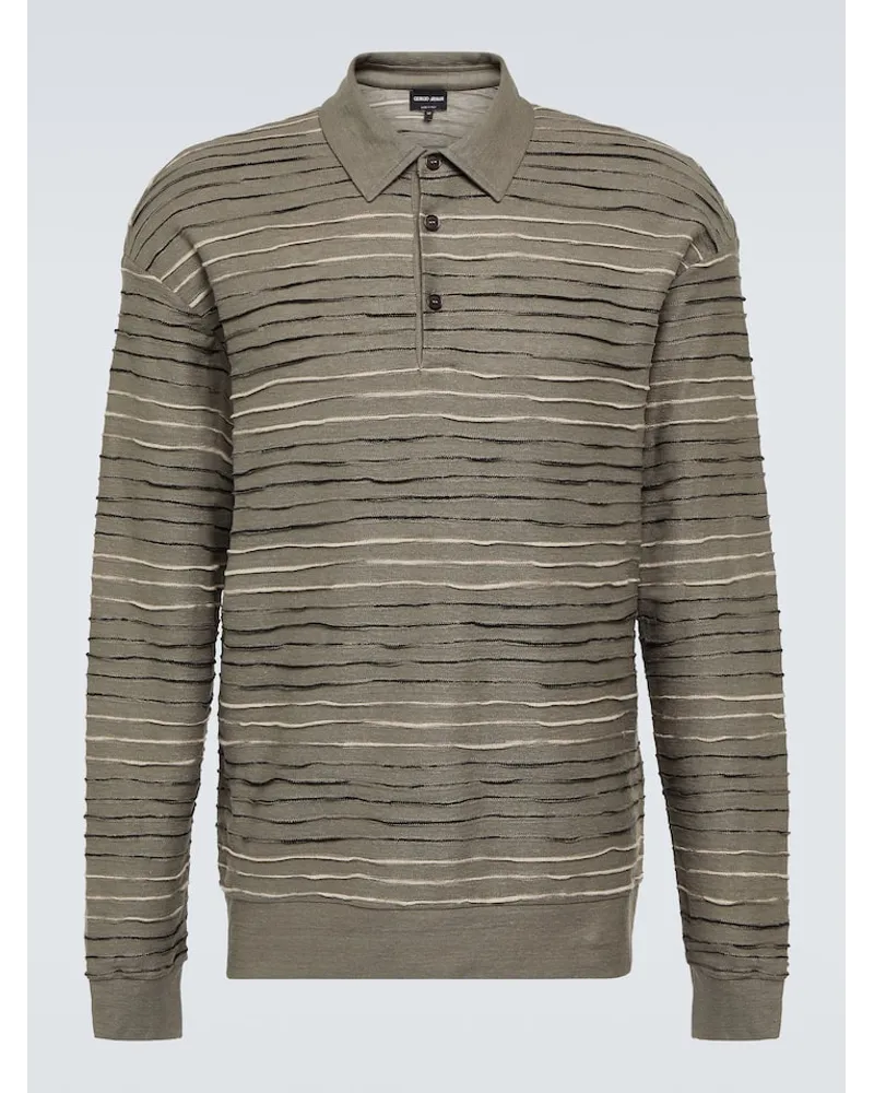 Giorgio Armani Polopullover aus einem Leinengemisch Multicolor