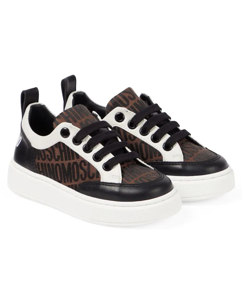 Moschino Sneakers mit Leder Weiß
