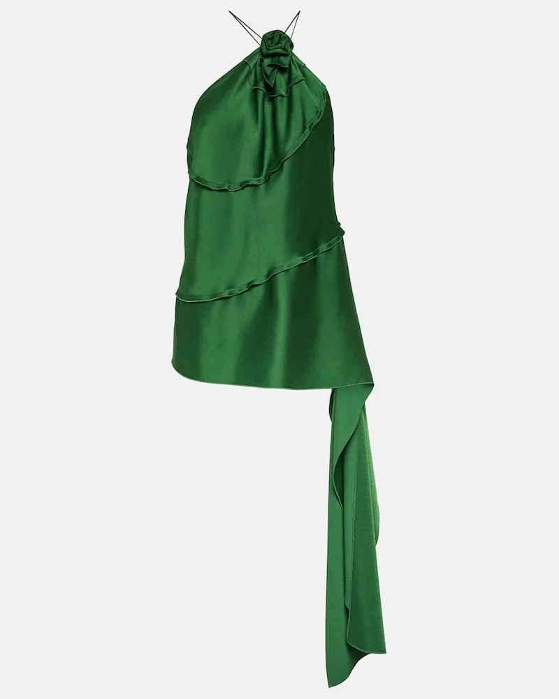 Victoria Beckham Top aus Satin Grã¼n