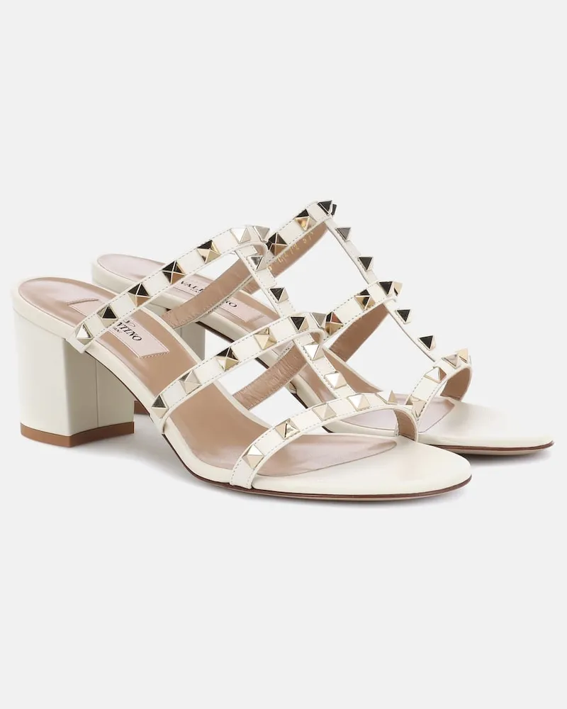 Valentino Garavani Sandalen Rockstud 60 aus Leder Weiß