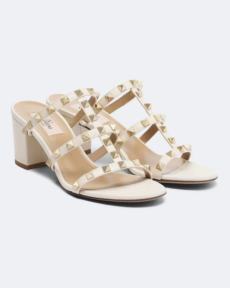 Valentino Garavani Sandalen Rockstud aus Leder Weiß