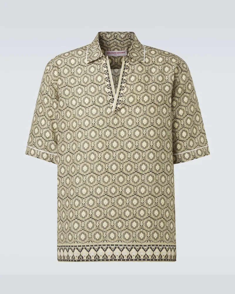 Orlebar Brown Bedrucktes Hemd Ridley Grün