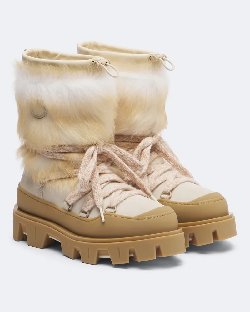 Moncler Schneestiefel Peak Après mit Shearling Beige