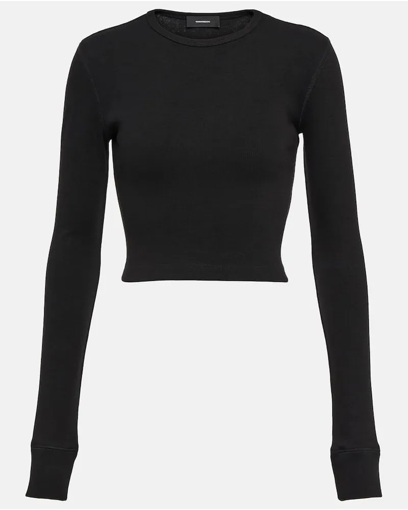 WARDROBE.NYC X Hailey Bieber Cropped-Top HB Schwarz