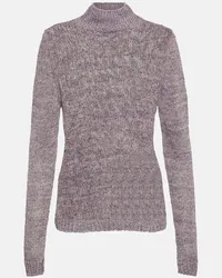 Totême Pullover aus Leinen, Baumwolle und Seide Lila