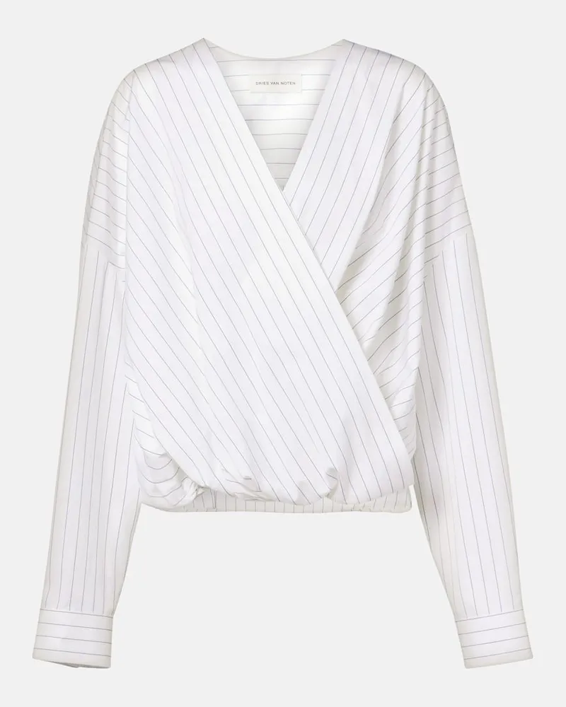 Dries van Noten Bluse aus Baumwolle Blau