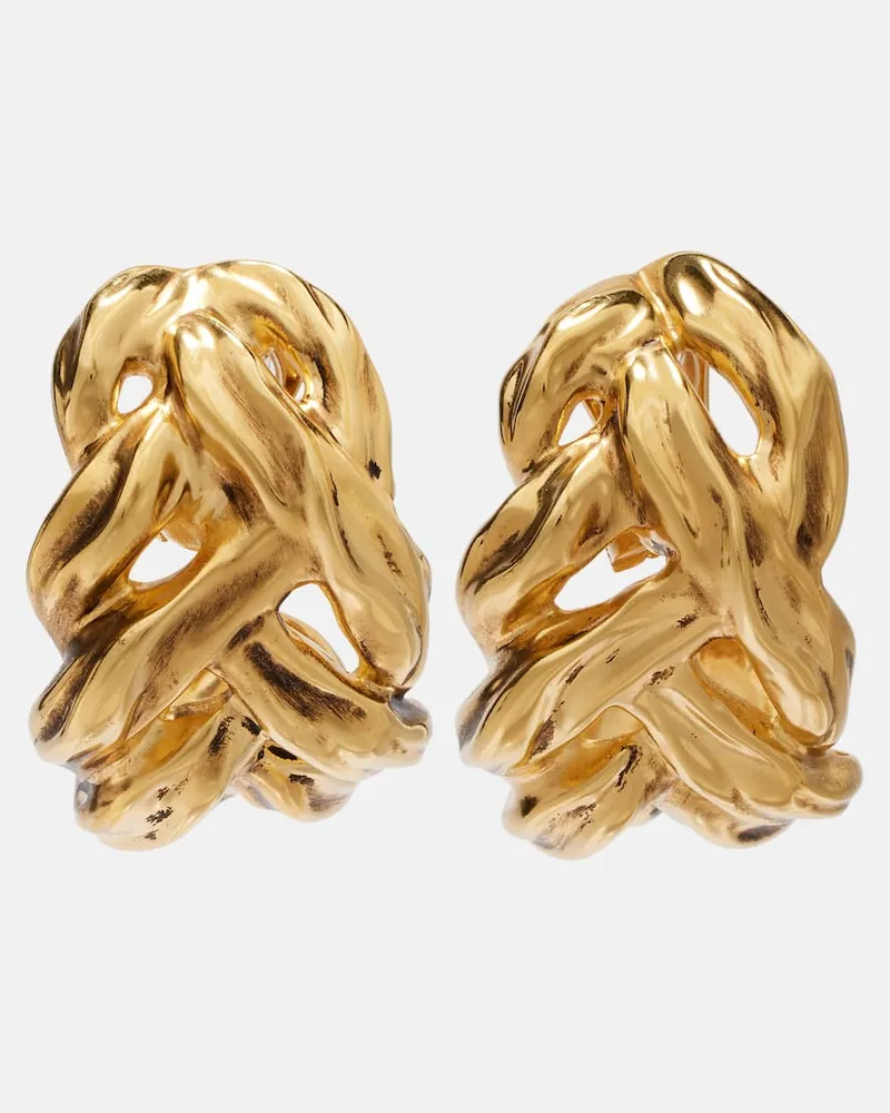 Saint Laurent Clip-Ohrringe Wheat Chain Gold