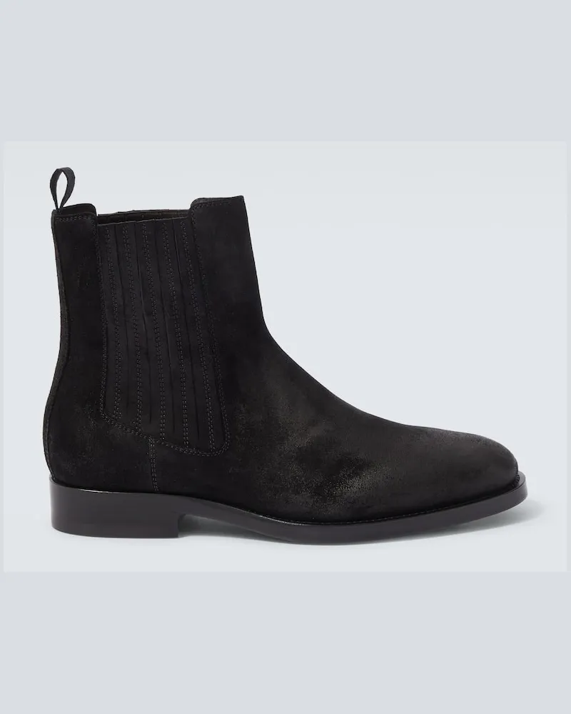 Brunello Cucinelli Chelsea Boots aus Veloursleder Schwarz