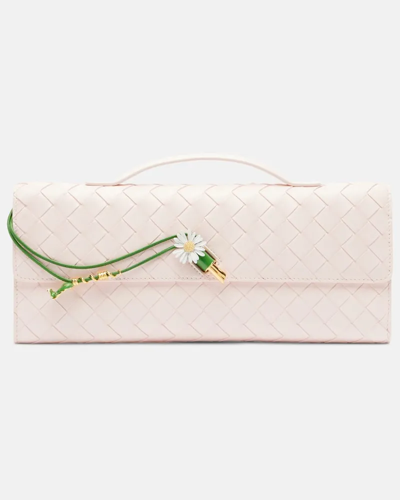 Bottega Veneta Clutch Andiamo aus Leder Pink