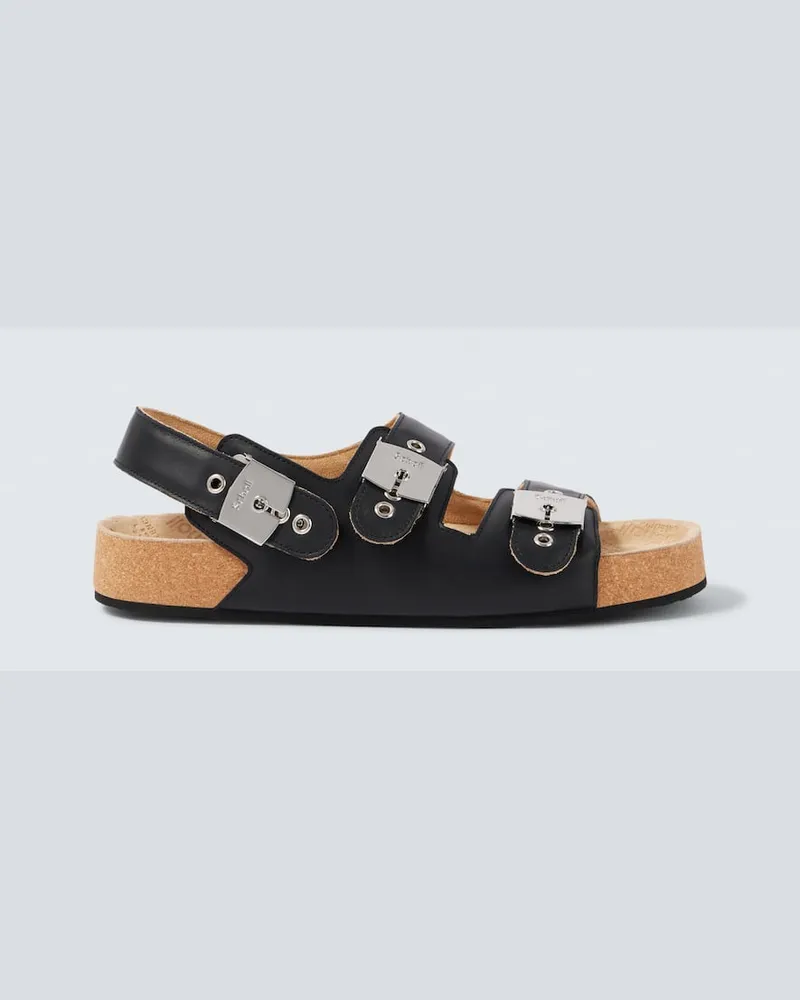 Balenciaga X Scholl Sandalen aus Leder Schwarz