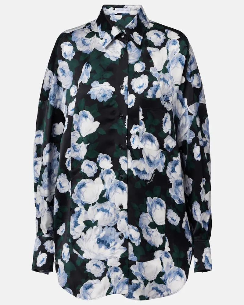 Stella McCartney Bedruckte Bluse aus Satin Multicolor