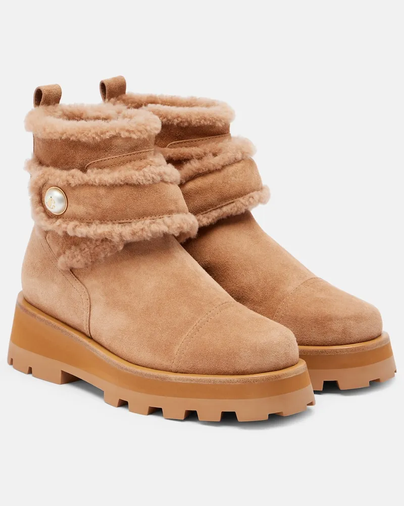 Jimmy Choo Ankle Boots Meena aus Veloursleder Braun