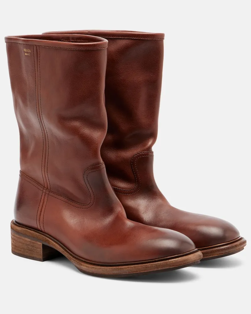 Prada Stiefel aus Leder Braun
