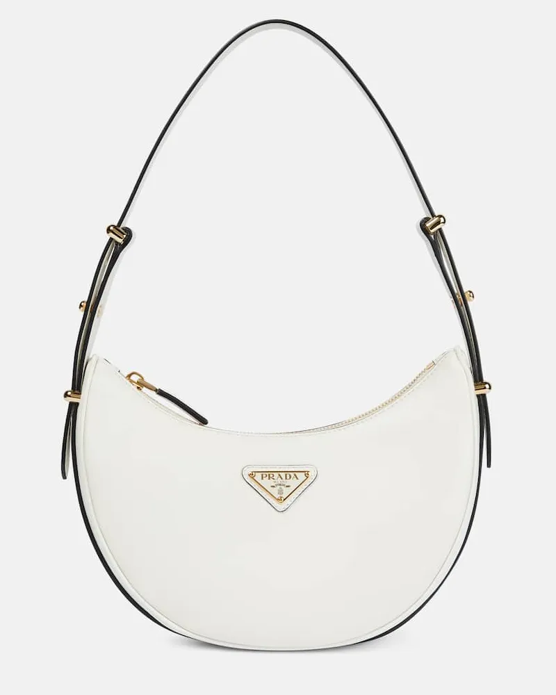 Prada Schultertasche Arqué aus Leder Weiß