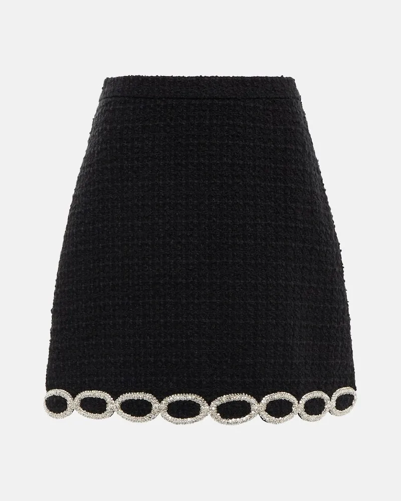 Valentino Garavani Verzierter Minirock aus Tweed Schwarz