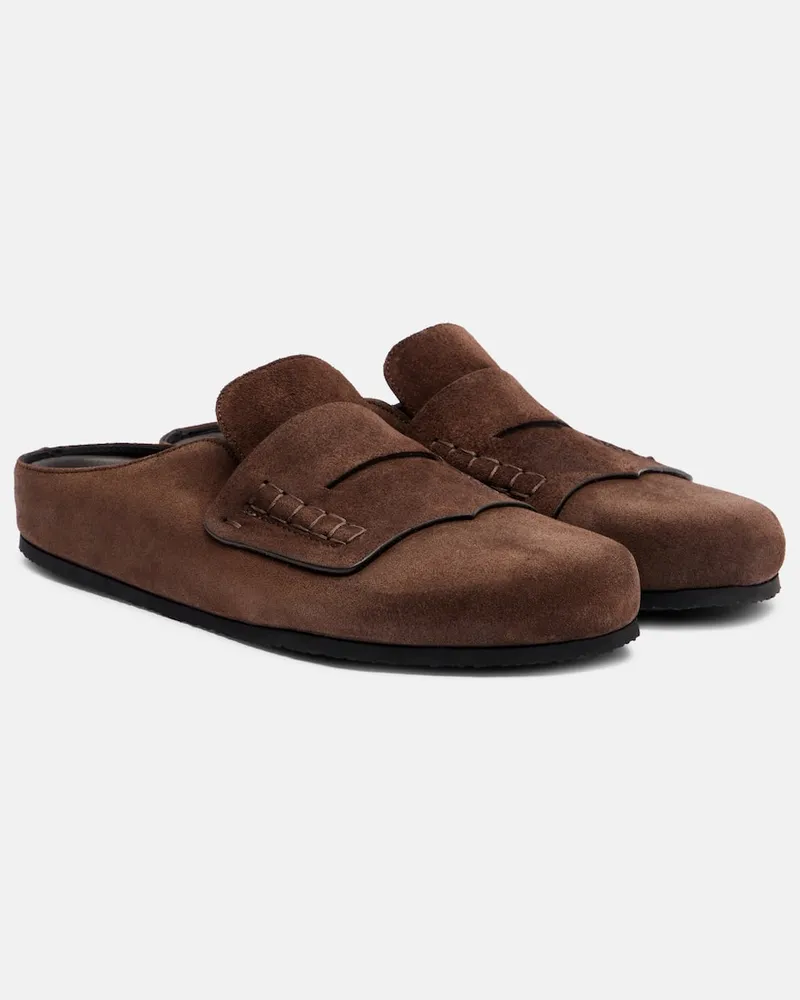 Jacquemus Slippers aus Veloursleder Braun