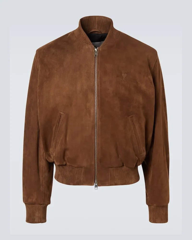 AMI Paris Jacke aus Veloursleder Braun