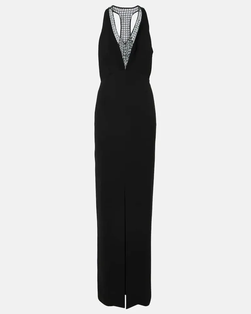Max Mara Robe Secolo mit Kristallen Schwarz