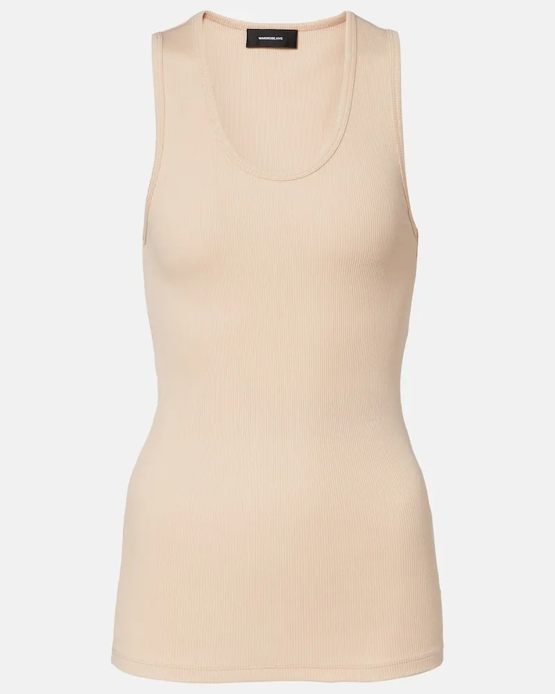 WARDROBE.NYC Tanktop aus Rippstrick Beige