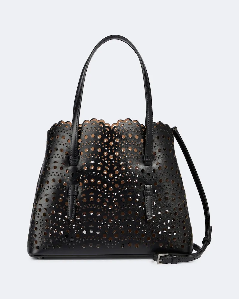 Alaïa Alaïa Henkeltasche Mina 25 Vienne Wave aus Leder Schwarz