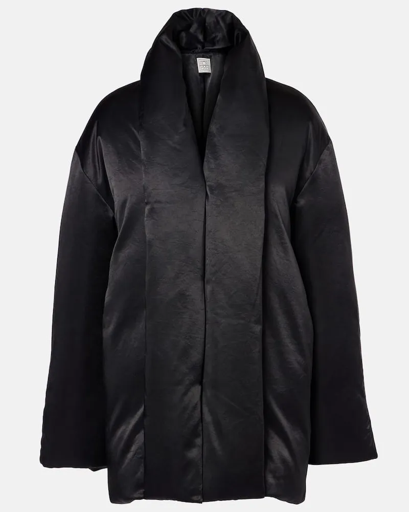 Totême Daunenjacke aus Satin Schwarz