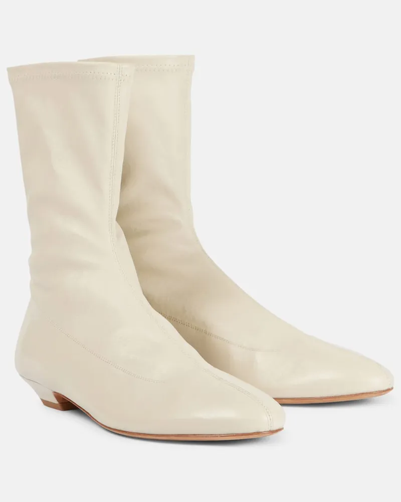 KHAITE Ankle Boots Apollo aus Leder Weiß