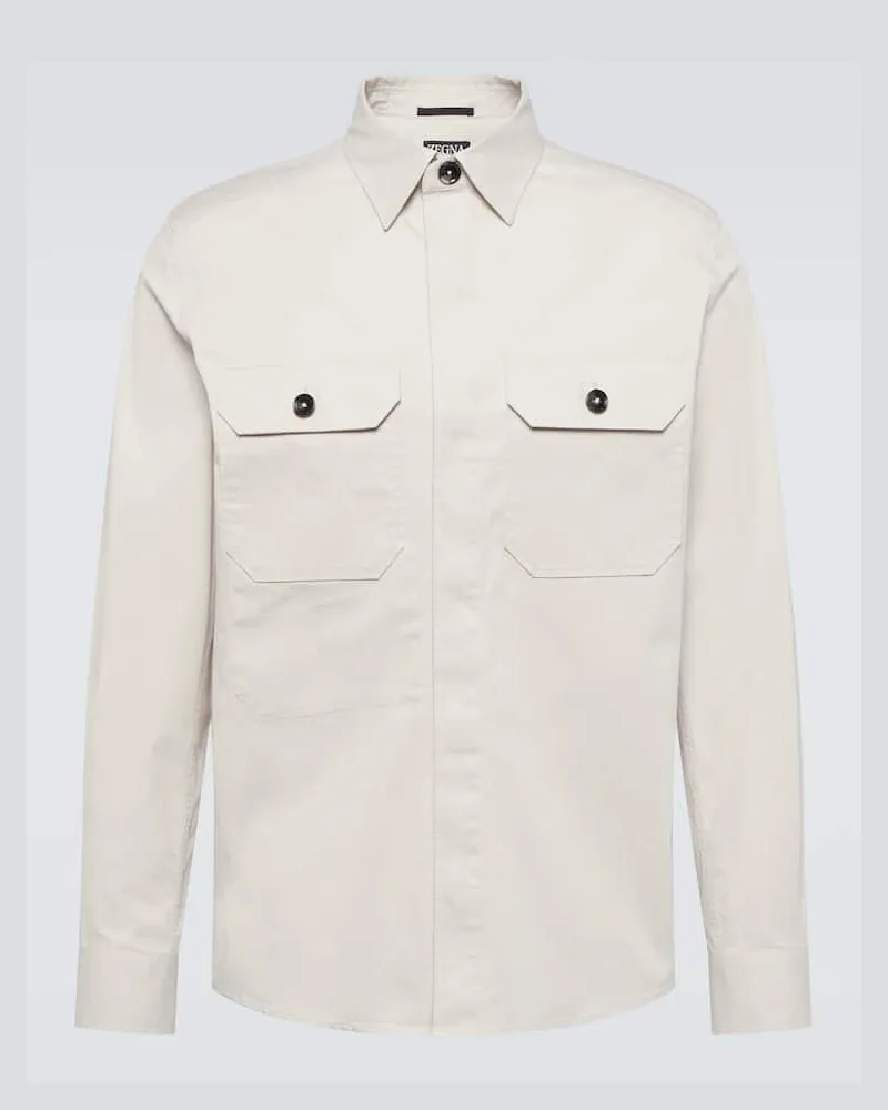 Ermenegildo Zegna Hemdjacke aus Canvas Weiß