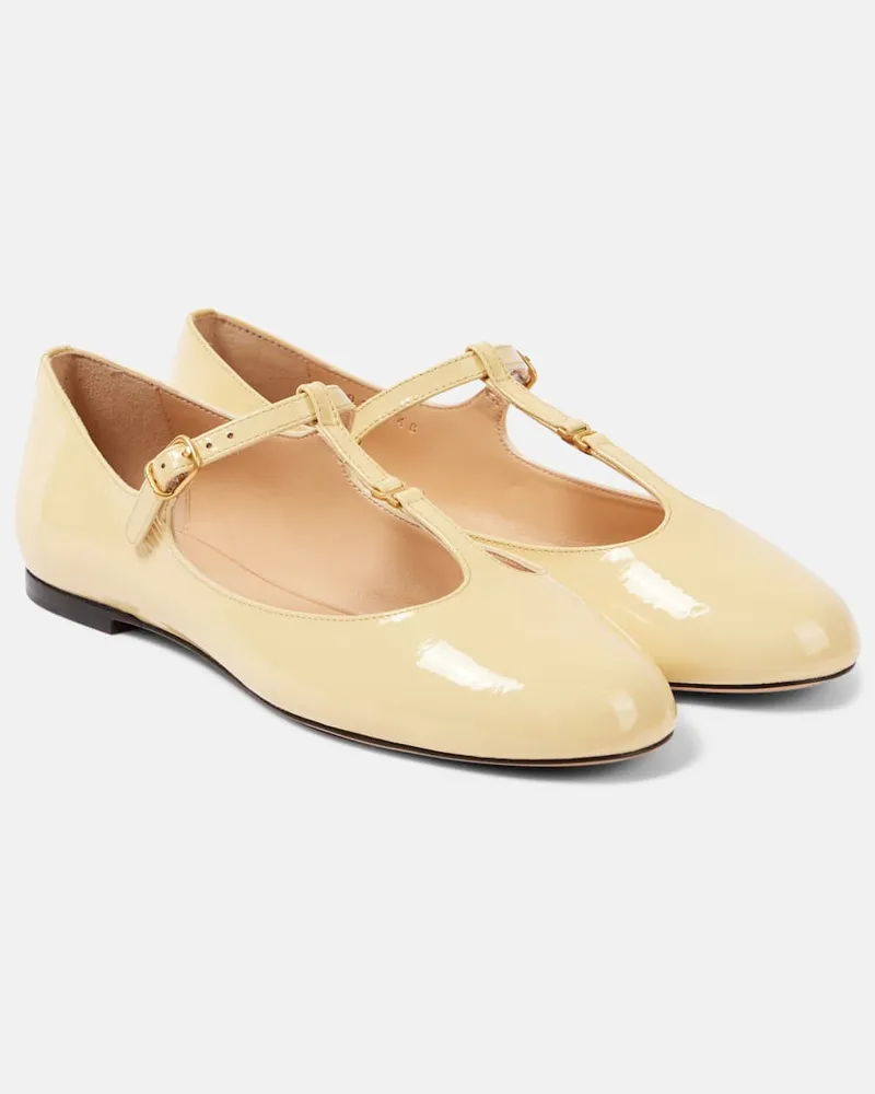 Chloé Chloé Mary-Jane-Ballerinas Marcie aus Lackleder Beige