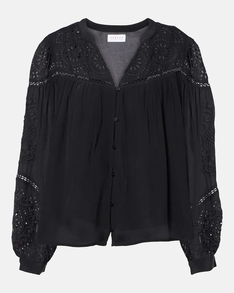 Velvet Bluse Libby Schwarz