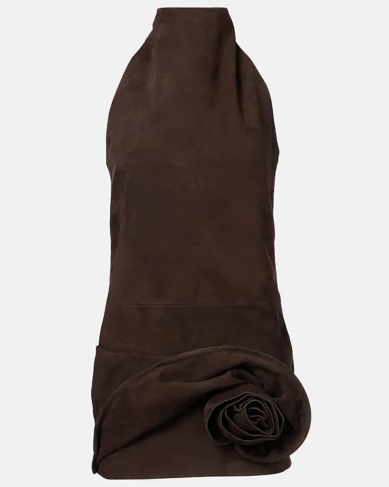 Magda Butrym Minikleid aus Veloursleder Braun