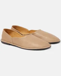 The Row Ballerinas Canal aus Leder Beige