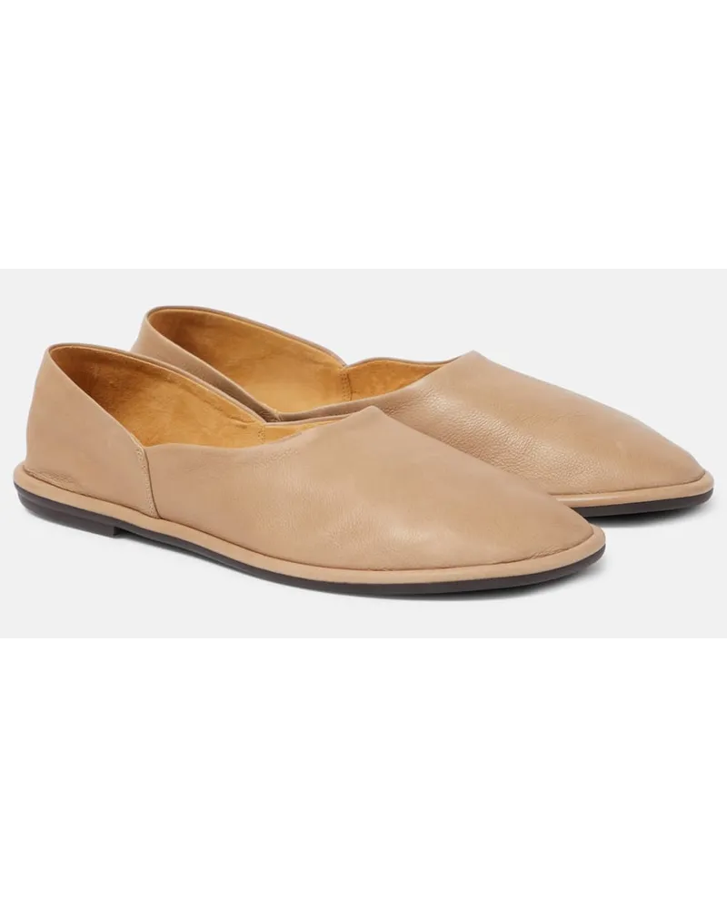 The Row Slip-Ons Canal aus Leder Beige