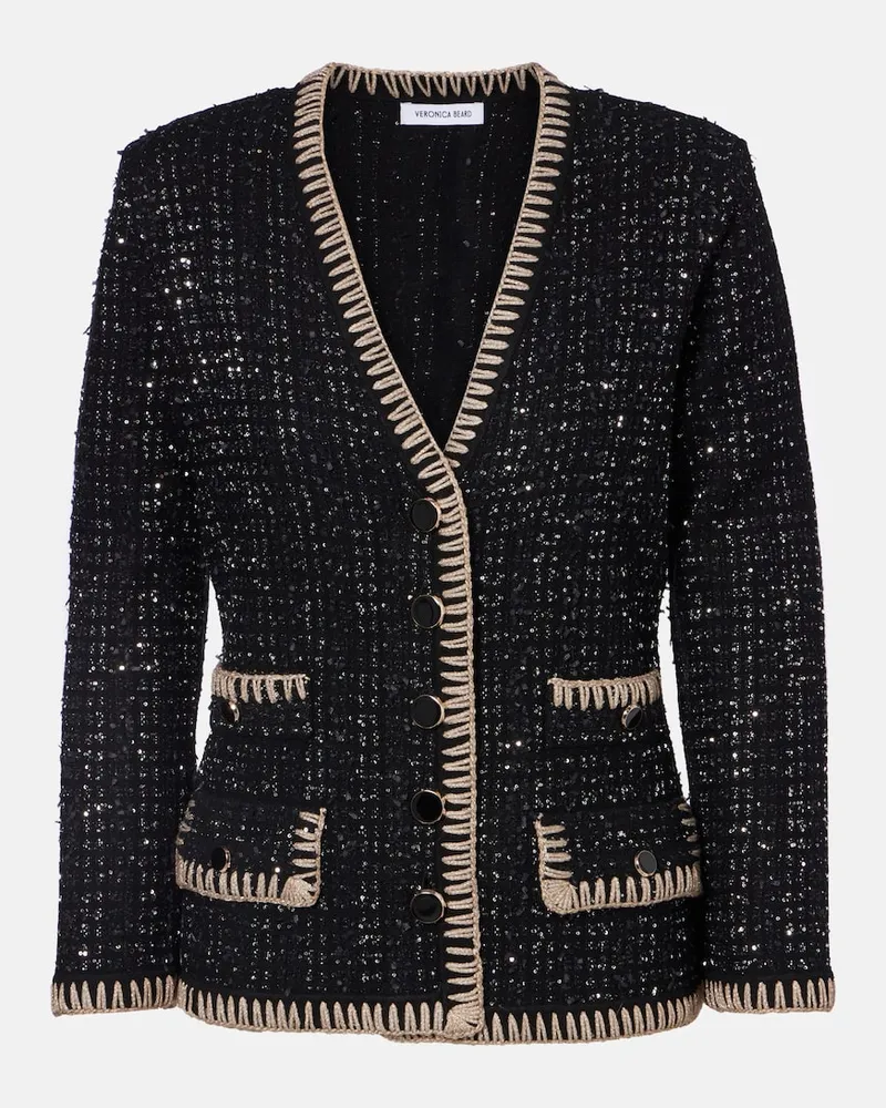 Veronica Beard Cardigan Ceriani aus Tweed Schwarz