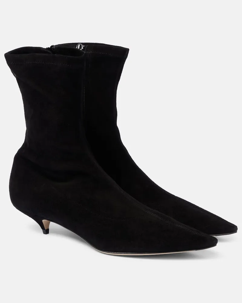 The Row Ankle Boots Liisa aus Veloursleder Schwarz