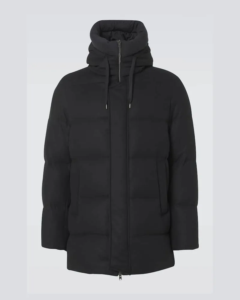 Herno Daunenjacke aus Seide und Kaschmir Schwarz