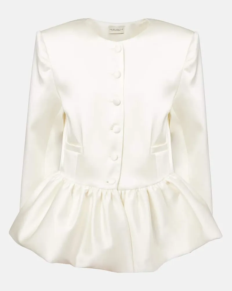 The New Arrivals Ilkyaz Ozel Jacke Meringue aus Satin Weiß