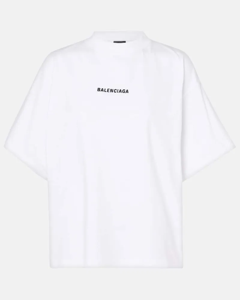 Balenciaga T-Shirt aus Baumwoll-Jersey Weiß