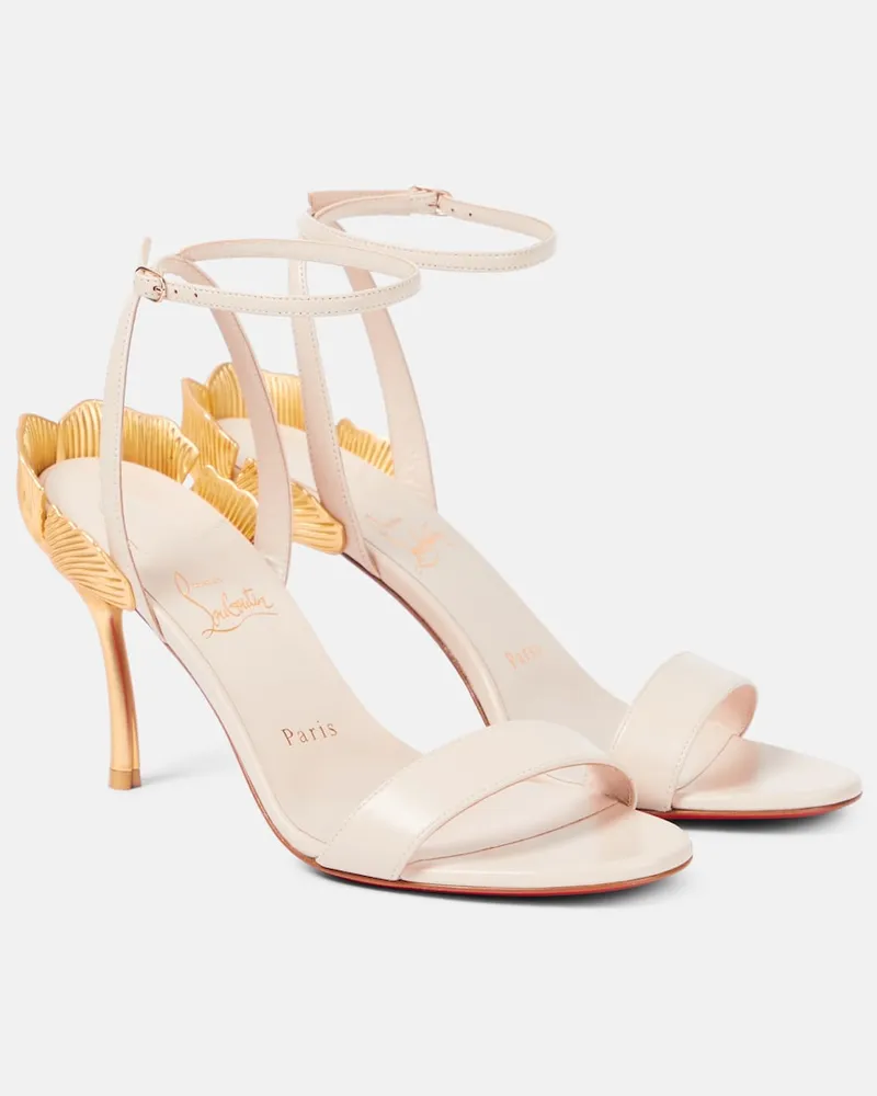 Christian Louboutin Sandalen Ginko Girl 85 aus Leder Weiß