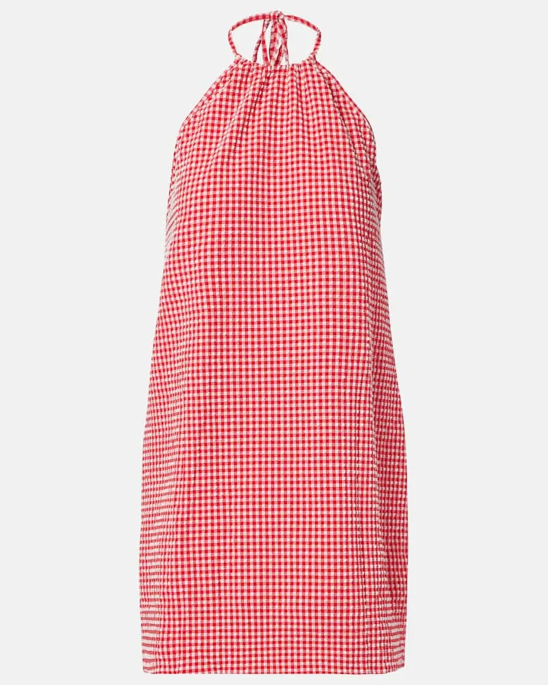 Hunza G Minikleid aus Seersucker Rot