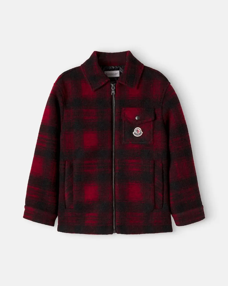 Moncler Karierte Jacke Rot