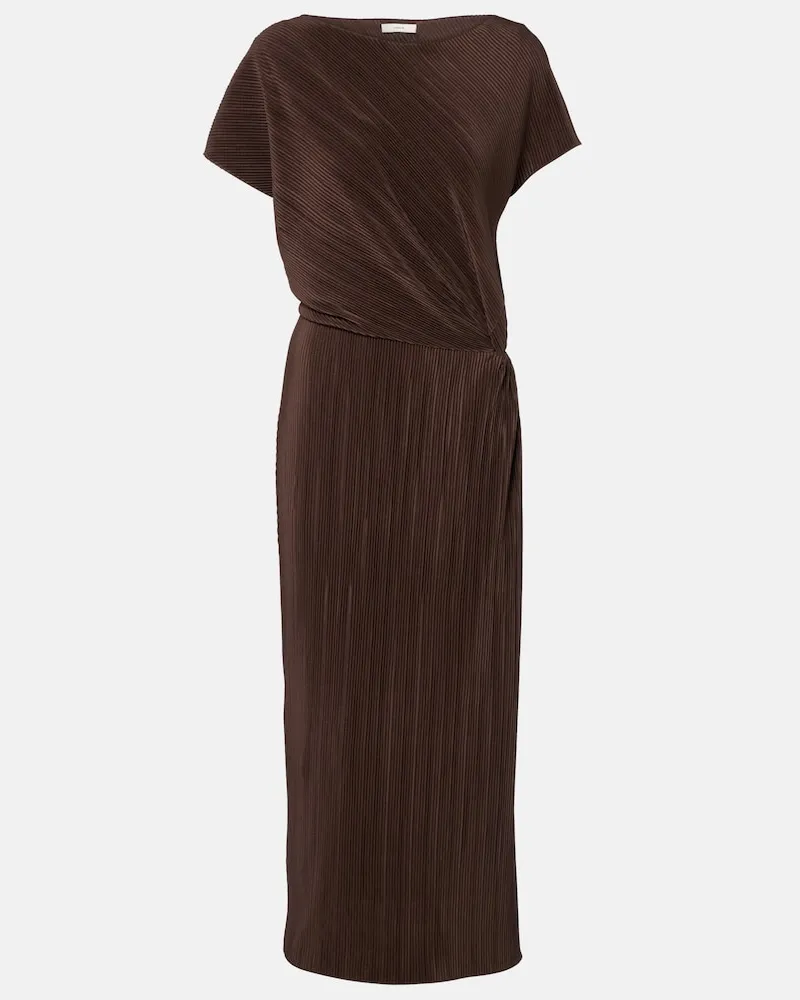 Vince Plissiertes Midikleid Braun