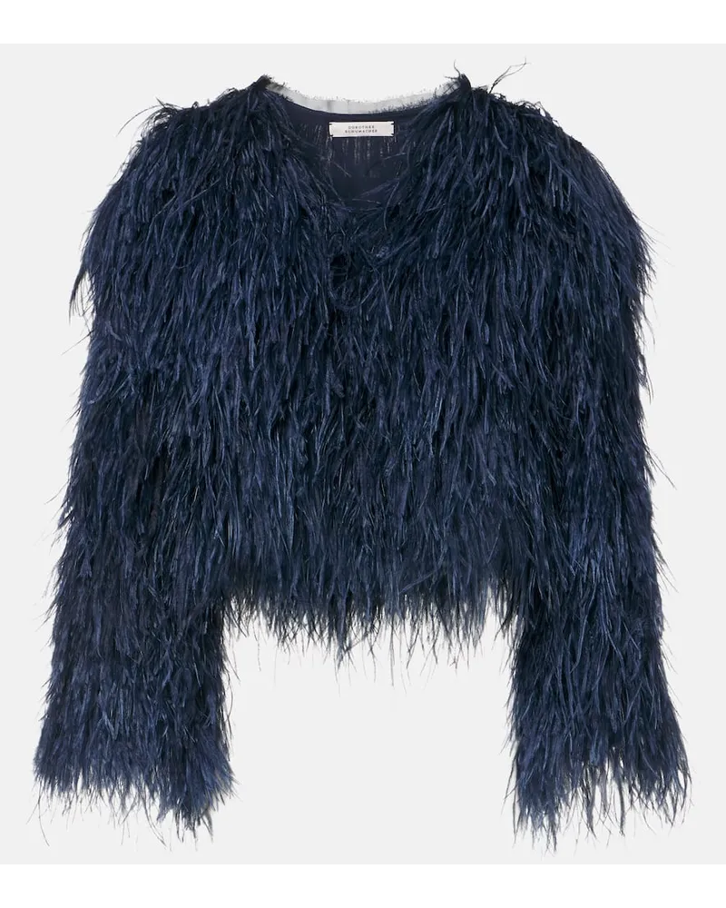 Dorothee Schumacher Jacke Feathery Volume aus Georgette Blau