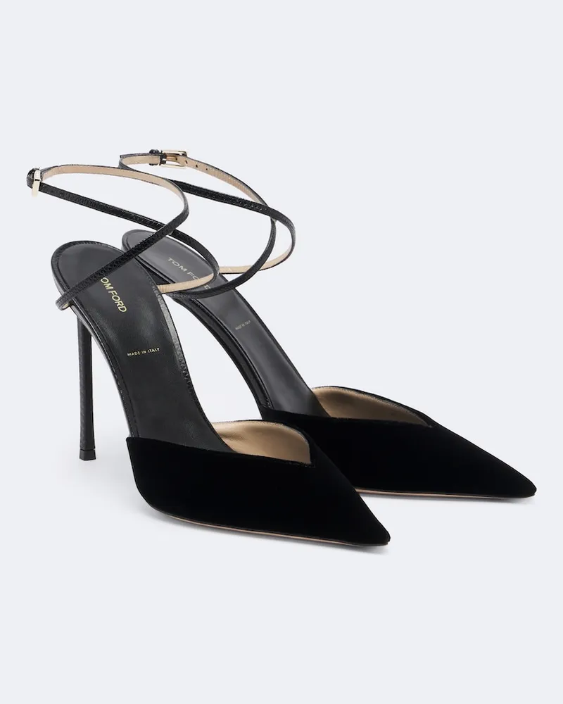 Tom Ford Slingback-Pumps Selen aus Samt Schwarz