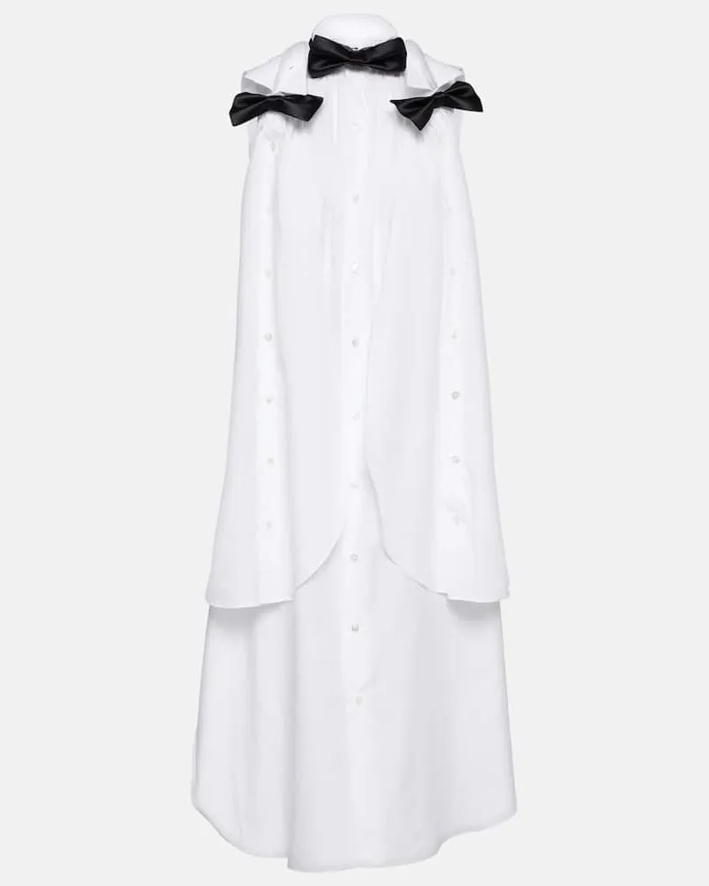 Noir Kei Ninomiya Midikleid aus Baumwollpopeline Weiß