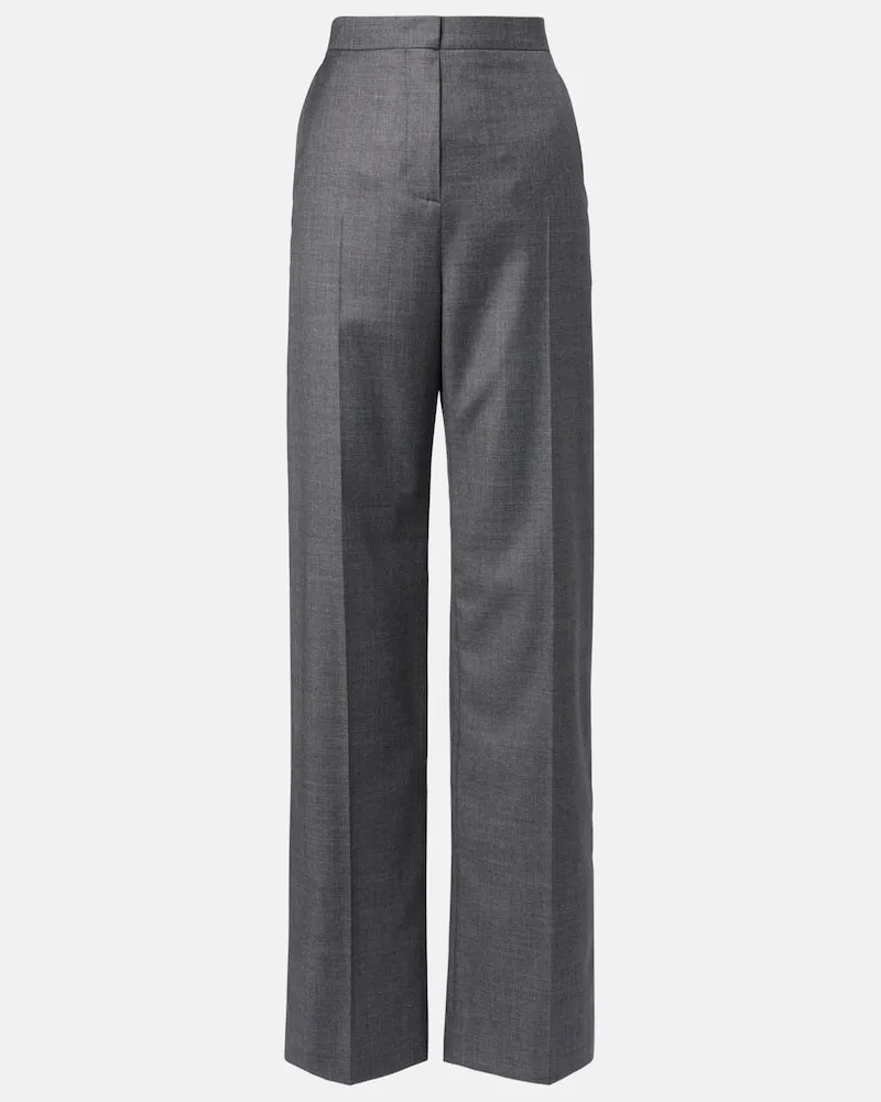 Givenchy Gerade High-Rise-Hose aus Wolle Grau