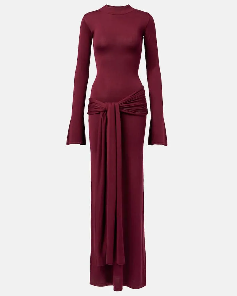 Aya Muse Maxikleid aus einem Seidengemisch Burgund