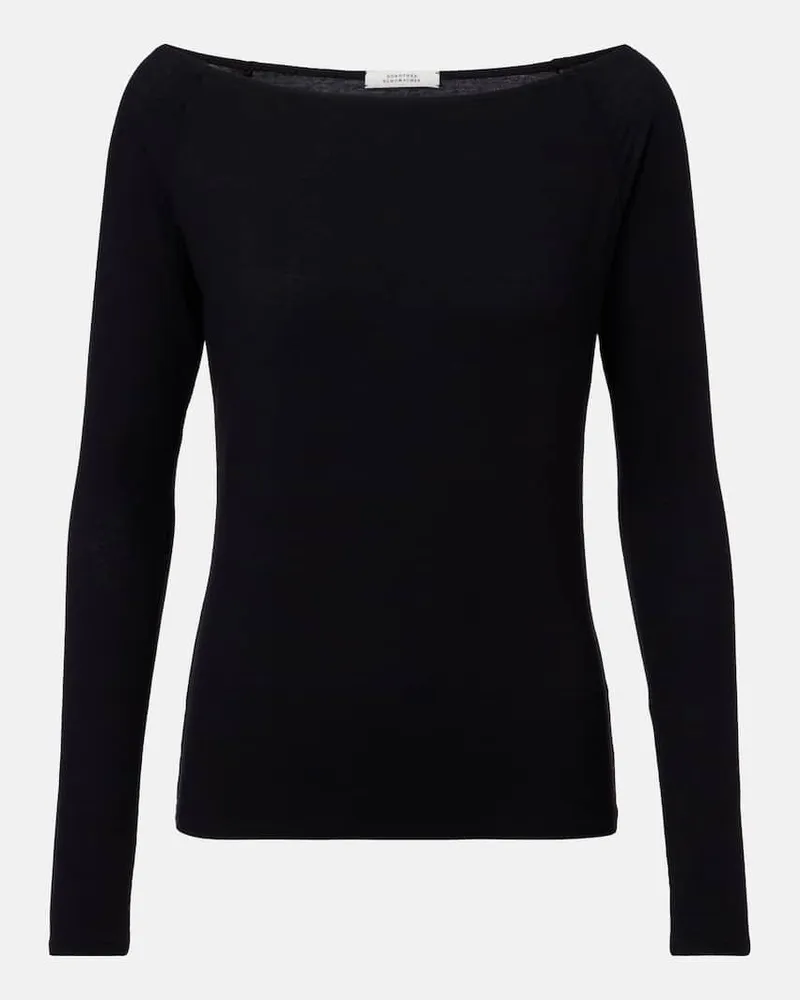 Dorothee Schumacher Off-Shoulder-Top Chic Comfort Schwarz