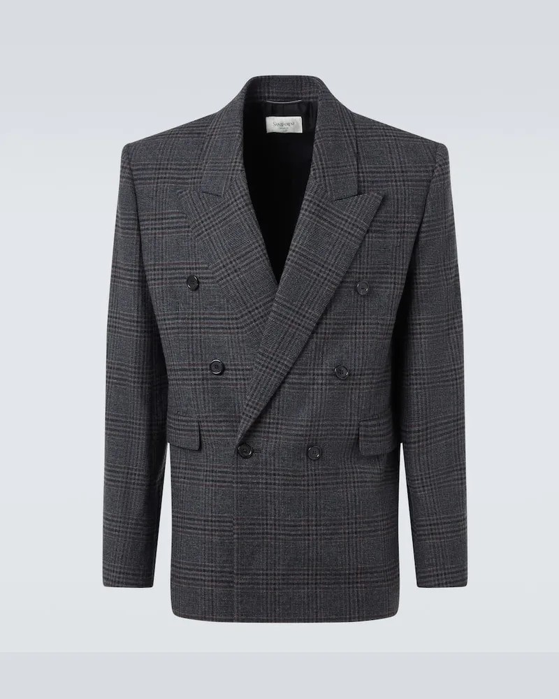 Saint Laurent Blazer aus Wolle und Kaschmir Grau